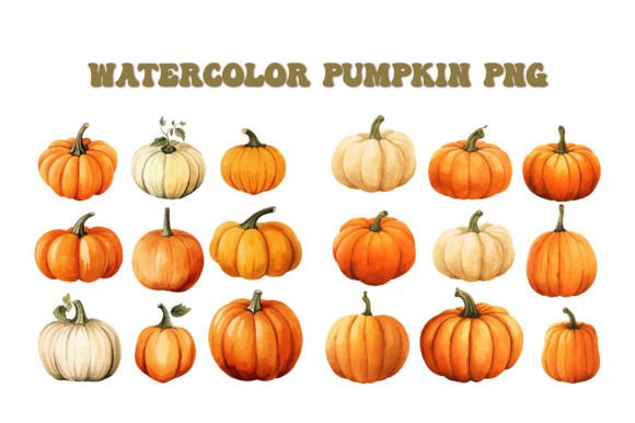Autumn Halloween Watercolor Pumpkin PNG: A Seasonal Illustration for Bloggers and Publishers