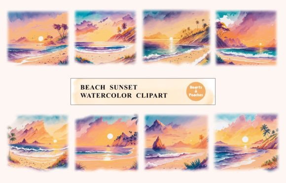 Beach Sunset Watercolor Illustrations: A Brand Designer’s Review for Local Business Branding