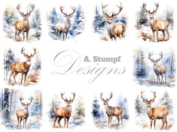 Derr in Winter Forest Watercolor Clipart: A Brand Designer’s Review for Marketing & Visual Content