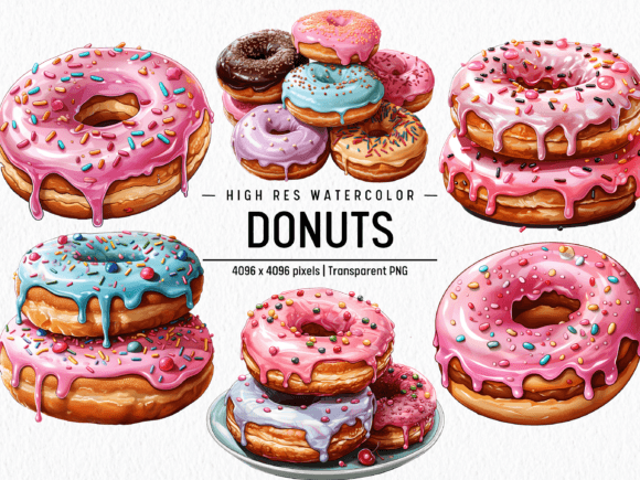 Donuts Watercolor Clipart: A Designer’s Review for Branding and Commercial Projects