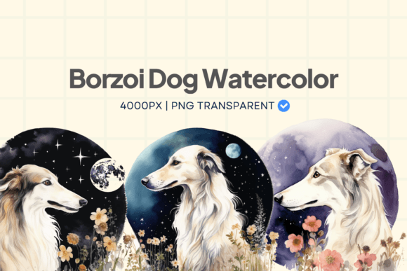 Evaluating the Borzoi Dog Watercolor Element PNG for Real Embroidery Projects