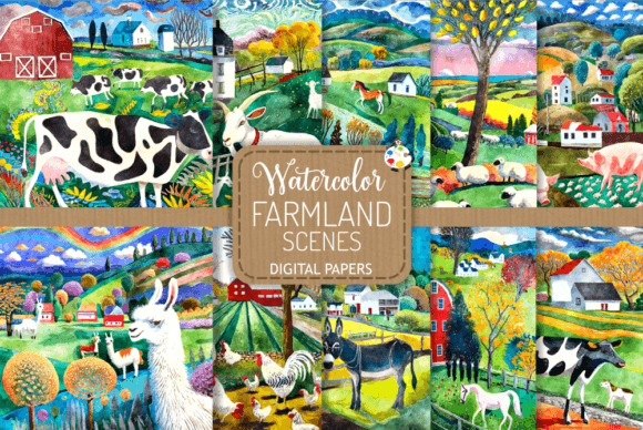 Farmland Scenes Illustrations for Local Branding