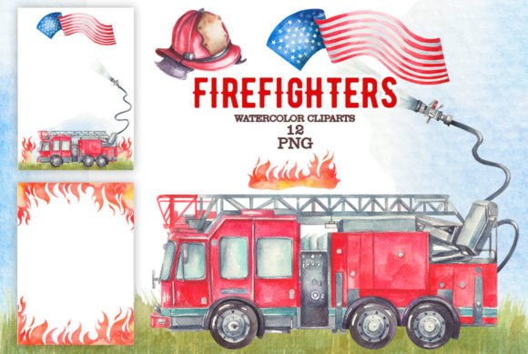 Fire Truck Watercolor Clipart: A Fresh Illustration for Brand Storytelling