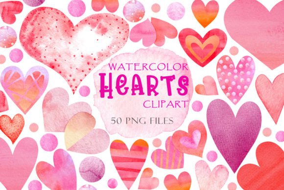 h1Pink Hearts Watercolor Illustrations Set for Crafters and Etsy Sellers/h1