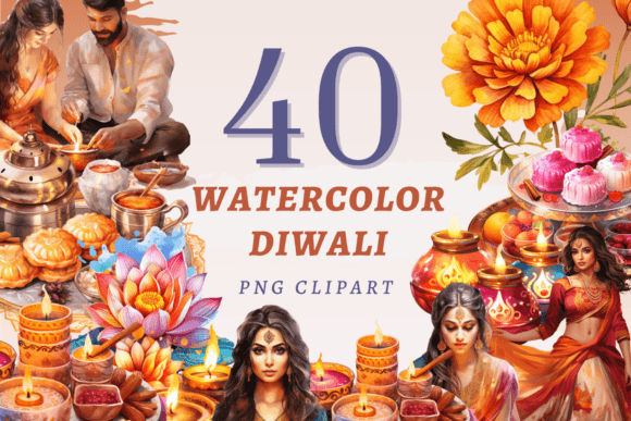 h1Watercolor Diwali Illustrations Bundle for Creative Sellers/h1