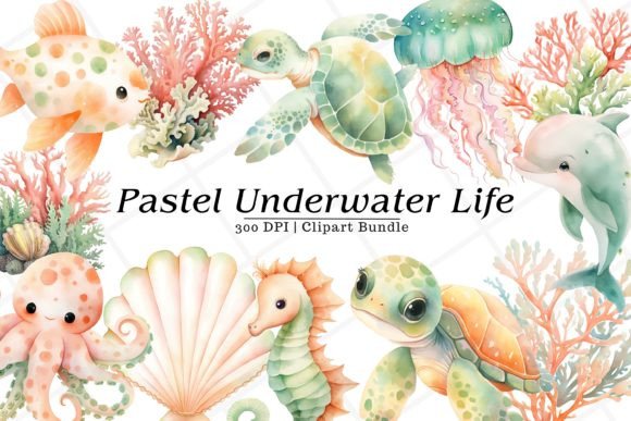 Pastel Underwater Life Watercolor Illustrations Review