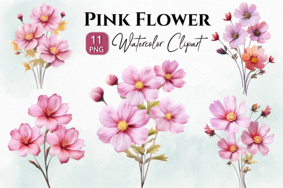 Pink Wild Flowers Watercolor Clipart Review for Real Embroidery Projects