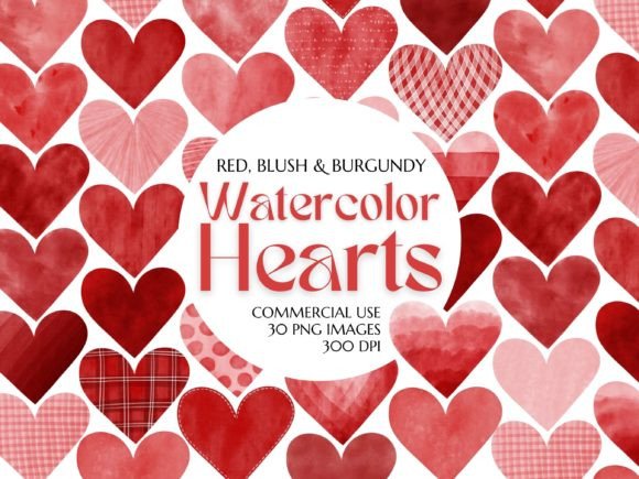 Red Watercolor Hearts Clipart Set: A Blogger’s Best Friend for Warm, Inviting Editorial Design