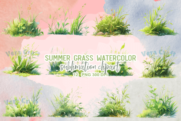 Summer Grass Watercolor Sublimation PNG: A Fresh Editorial Illustration for Bloggers and Publishers