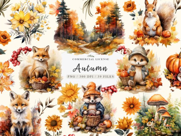Watercolor Autumn Clipart with Cute Animals: A Brand Designer’s Review for Local Business Branding and Packaging