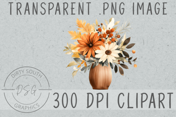 Watercolor Autumn Flower Arrangement Illustrations for Real Crafting