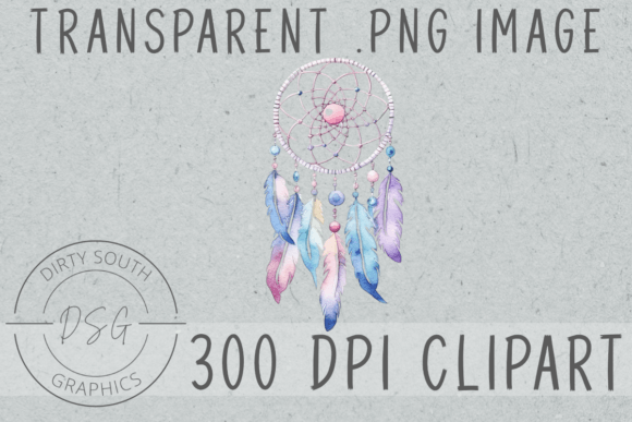 Watercolor Boho Dreamcatcher Feathers Illustrations