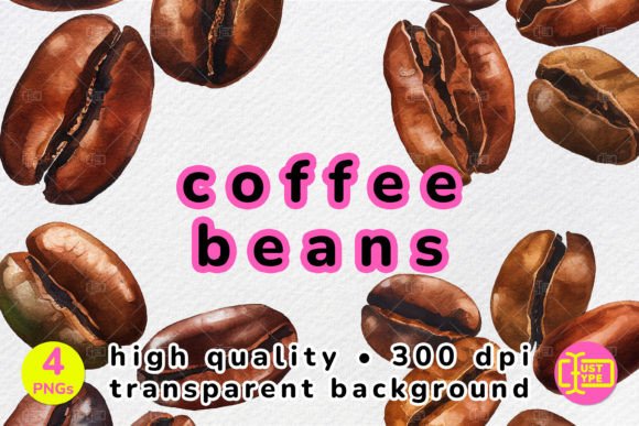 Watercolor Coffee Beans Clipart Pack: Illustrations Review