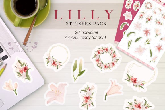 Watercolor Florals Meet Commercial Design: Reviewing the Lilly Flower Sticker Pack