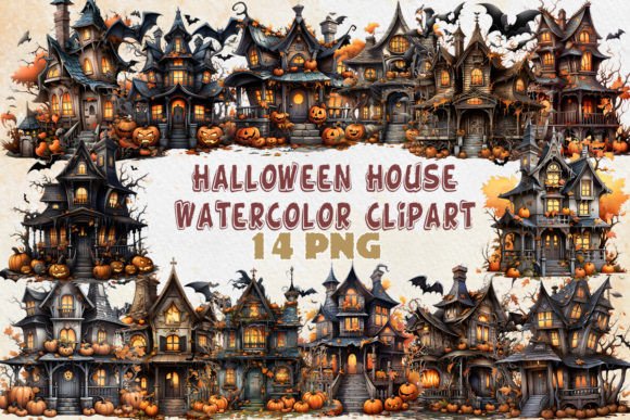 Watercolor Halloween House Sublimation Illustrations Review
