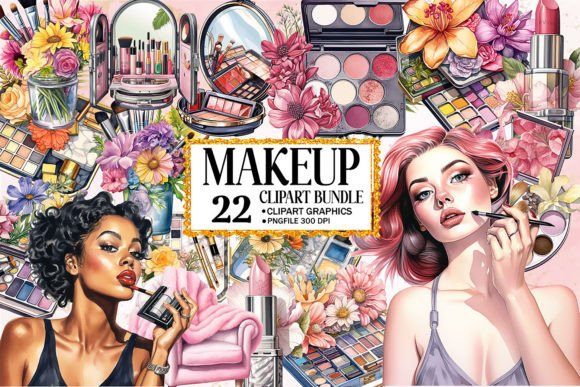 Watercolor Makeup Clipart Bundle: Illustrations Review