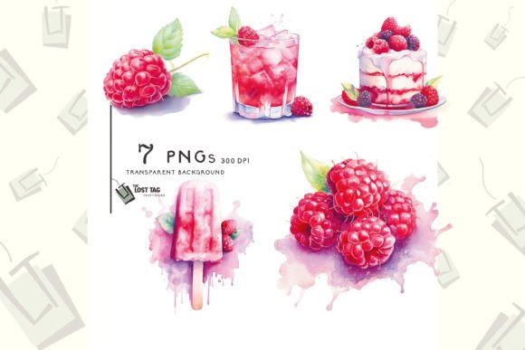 Watercolor Raspberry Clipart for Illustrations & Commercial Design Use