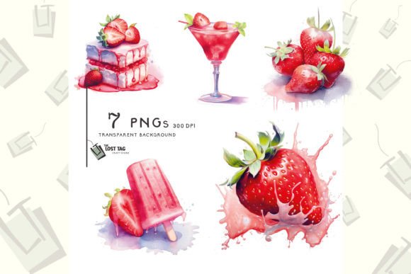 Watercolor Strawberry Clipart Bundle Pod Review