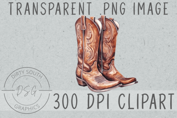 Watercolor Western Cowboy Boots Illustrations Review